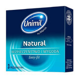 Unimil Natural+, prezervative clasice, 3 bucăți