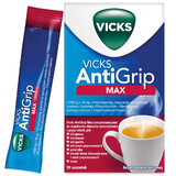 Vicks AntiGrip Max 1000 mg + 16 mg + 4 mg, granule pentru soluție orală, 10 plicuri