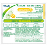 Calcium Teva cu vitamina C, aromă de portocale, 14 comprimate efervescente