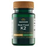 Swanson Real Food K-2, vitamina K 200 µg, 30 capsule gel