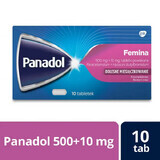 Panadol Femina 500 mg + 10 mg, 10 comprimate filmate