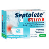 Septolete Ultra cu aromă de eucalipt 3 mg + 1 mg, 16 pastile tari