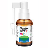 Dentosept A Mini spray, ameliorare pentru ulcere aftoase, aftoasă și dentiție dureroasă, aromă de zmeură, 30 ml