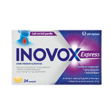 Inovox Express 2 mg + 0,6 mg + 1,2 mg, aromă de miere și lămâie, 24 pastile