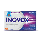 Inovox Express 2 mg + 0,6 mg + 1,2 mg, aromă de portocale, 24 pastile