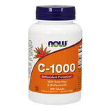 Now Foods C-1000, vitamina C + măceșe + bioflavonoide, 100 comprimate