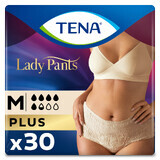 Tena Lady Pants Creme, chiloți absorbanți, mărimea M, 75-105 cm, Plus, 30 bucăți