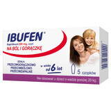 Ibufen Baby 200 mg, supposte a partire dai 6 anni di età, 5 unità