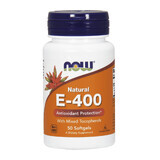 Now Foods Natural E-400, vitamina E, 50 capsule gel