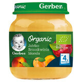 Gerber Organic, Desert, mere piersici caise, după 4 luni, 125 g