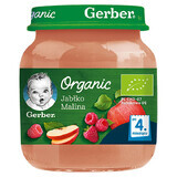 Gerber Organic, Desert, măr zmeură, după 4 luni, 125 g