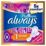 Always Platinum, prosoape igienice cu aripi, Ultra Normal Plus, 8 buc