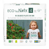 Eco By Naty, Scutece organice de unică folosință mărimea 4, 7-18 kg, 44 buc