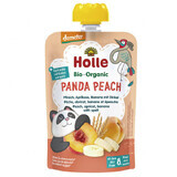 Holle, Mousse de frutas en tubo Panda Melocotón, melocotón, albaricoque, plátano con espelta BIO, después de 8 meses, 100 g