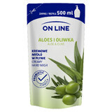 On Line, săpun cremă lichid, Aloe Vera și măsline, stoc, 500 ml