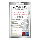 Yoskine Geisha Maske Sakura, silberne Stoffmaske, nährend und straffend, 20 ml