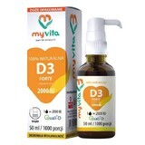 MyVita Natural D3 Forte, vitamine D 2000 IE, druppels, 50 ml