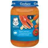 Gerber Lunch, buchet de legume cu somon în sos de roșii, după 6 luni, 190 g