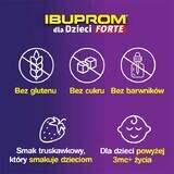 Ibuprom pentru copii Forte 200 mg/ 5 ml, suspensie orală, de la vârsta de 3 luni, aromă de căpșuni, 150 ml