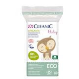 Cleanic Eco Baby Organic, tampoane de bumbac pentru bebeluși și copii, 60 bucăți