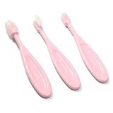 BabyOno, tandenborstels voor baby's en kinderen, 550/01, roze, 3 stuks