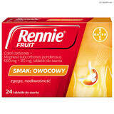 Rennie Fruit 680 mg + 80 mg, aromă de fructe, 24 pastile