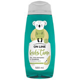 On Line Kids Time, gel de duș și șampon 2 în 1 cu aromă de pară, peste 3 ani, 500 ml