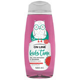 On Line Kids Time, gel de duș și șampon 2 în 1 cu aromă de pepene roșu, peste 3 ani, 500 ml