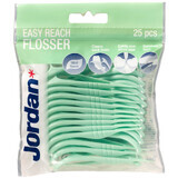 Jordan Easy Reach Flosser, ață dentară și scobitori 2 în 1, mentă, 25 bucăți