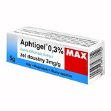 Aphtigel Max 0,3%, gel oral 3 mg/g , aftoasă, aftoasă, inflamație, 5 g