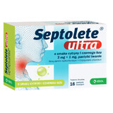 Septolete Ultra aromă de lămâie și soc 3 mg + 1 mg, 16 pastile tari