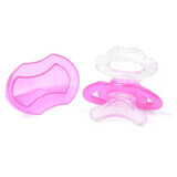 BabyOno, teether de răcire, silicon, roz, 1008/02, după 3 luni, 1 buc