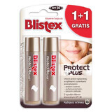 Blistex Protect Plus, balsam de buze protector, SPF 30, 4,25 g + balsam de buze protector, SPF 30, 4,25 g gratuit