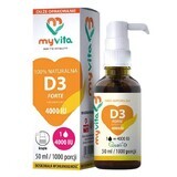 MyVita Natural D3 Forte, vitamina D 4000 UI, picături 50 ml