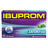 Ibuprom Zatoki Tabs 200 mg + 6,1 mg, 24 comprimate