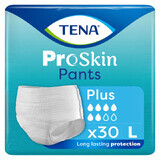 Tena Pants ProSkin, slip absorbant, mărimea L, 100-135 cm, Plus, 30 bucăți