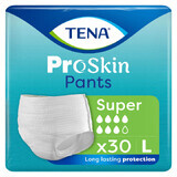 Tena Pants Proskin, slip absorbant, mărimea L, 100-135 cm, Super, 30 bucăți