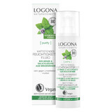 Logona Purify, fluide hydratant et matifiant pour le visage à la menthe bio et à l'acide salicylique, peaux mixtes et impures, 30 ml