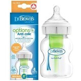 Dr Brown's Options+, biberon anti-colic cu gât larg, cu tetină, nivel 1, 0-3 luni, 150 ml