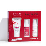 Pachet Gel de curățare 50 ml + Loțiune 20 ml +Cremă 20 ml Acne Out, Biotrade