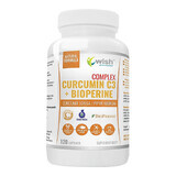 Wish Curcumin C3 + Bioperine Complex, curcumină și piperină, 120 capsule