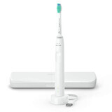 Philips Sonicare 3100 Series, periuță de dinți sonică cu husă, HX3673/13, alb, 1 buc