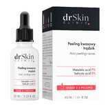 DrSkin Clinic, Säurepeeling für das Gesicht, Akne, Mandelsäure 7%, Salicylsäure 2%, 30 ml