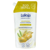 Luxja Creamy &amp; Soft, săpun lichid cremos, hrănitor, măsline și iaurt, stoc, 900 ml