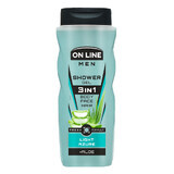 On Line Men, gel de duș pentru bărbați 3in1, Light Azure, 410 ml