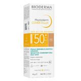 Bioderma Photoderm Cover Touch Mineral, fluid mineral opac, închis la culoare, SPF 50+, 40 g