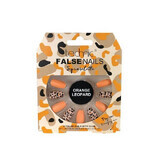 Set 24 Unghii False, Technic, False Nails, Squareletto, Orange Leopard, Adeziv inclus