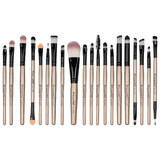 Set 20 pensule machiaj Makeup, Nude, Husa depozitare inclusa