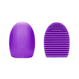 Brush Egg - Accessorio in silicone per la pulizia dei pennelli da trucco, colore viola