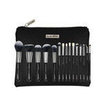 Set de 15 Brochas de Maquillaje, Luxorise, Plata, Incluye Bolsa